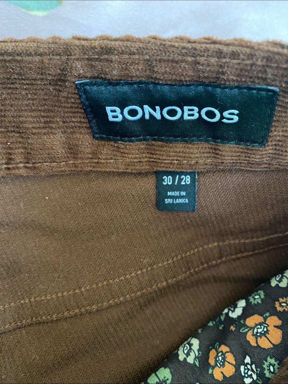 Bonobos Brown Corduroy Slim Taper Pants - Picture 3 of 5